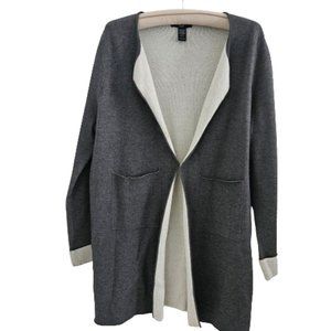 Rain Open Cardigan Grey and White, SZ: L